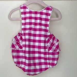 JACADI Pink Gingham Ruffle Bubble 6 Months